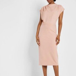 NWOT Express Draped Mock Neck Midi Dress XXS